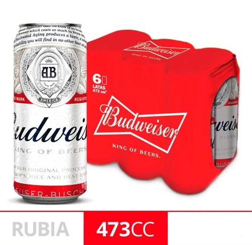 Cerveza Budweiser 473 Ml
